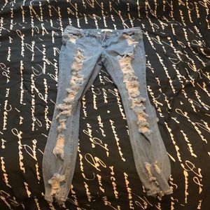 Distressed jeans